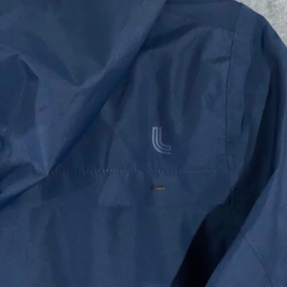 Lolë Longline Hooded Waterproof Raincoat M Navy Blue Casual Outdoor Mesh Jacket - Picture 7 of 11